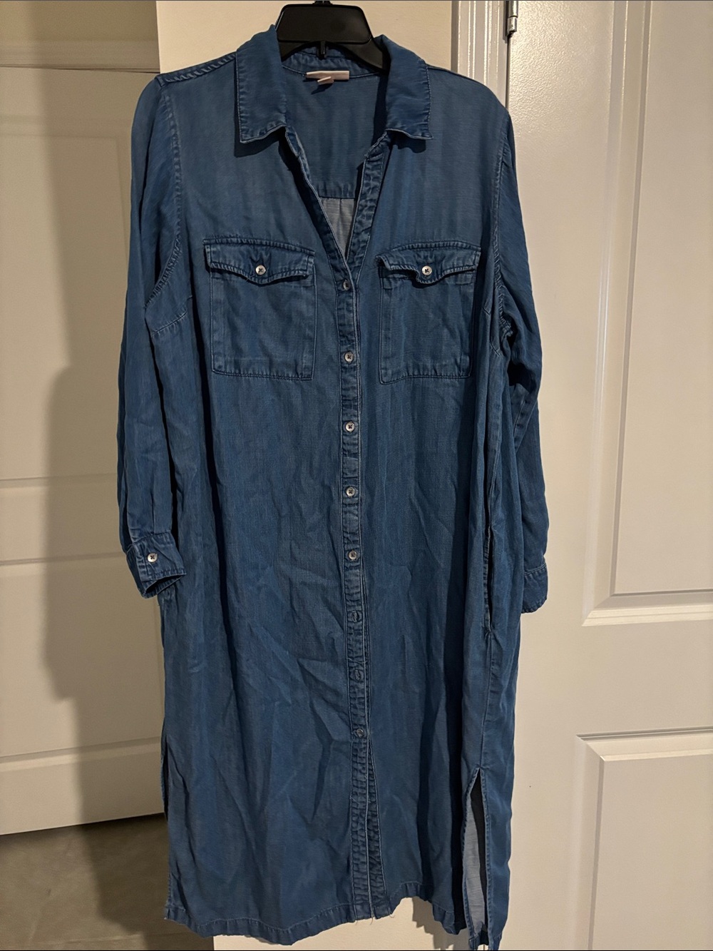 Knox Rose Blue Denim Maxi Shirt Dress